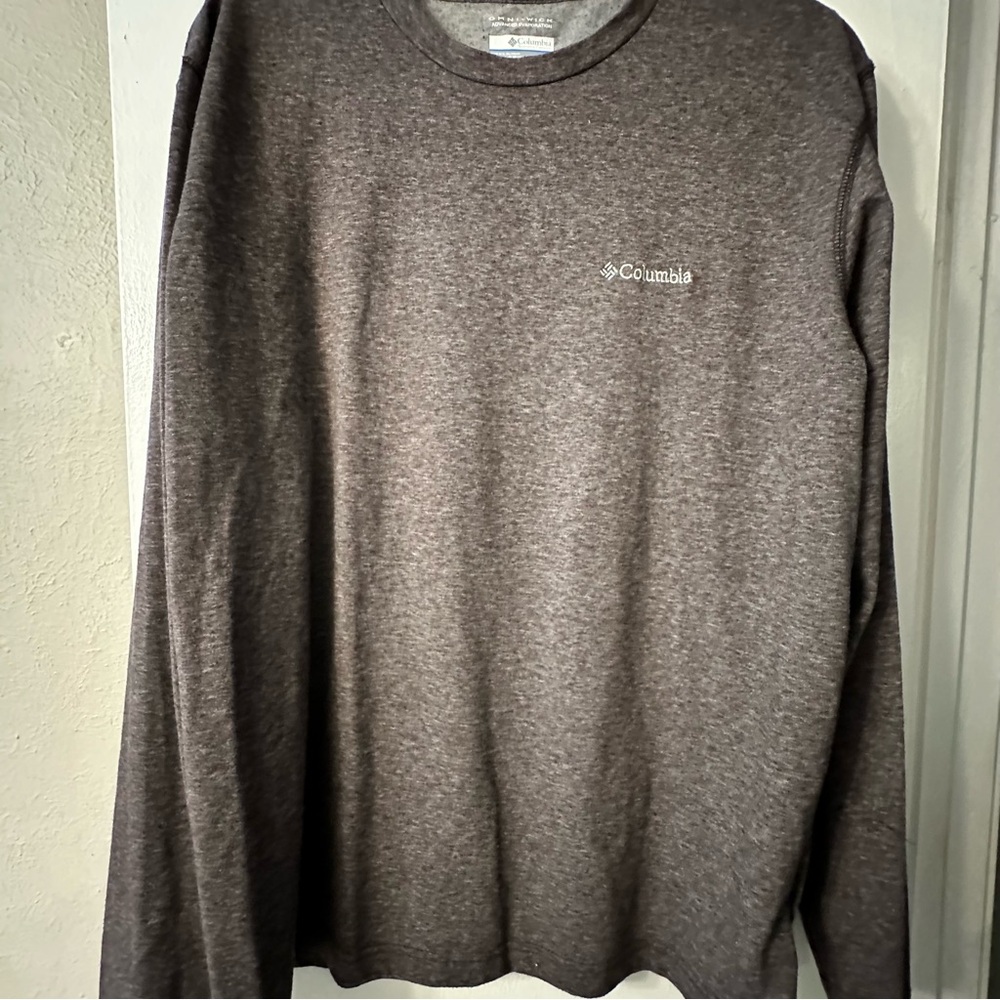 Columbia Men's OmniWick Brown Heathered Long Sleeve Shirt Size XL